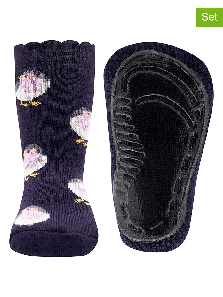 Skarpety antypoślizgowe (2 pary) "SoftStep" w kolorze granatowym