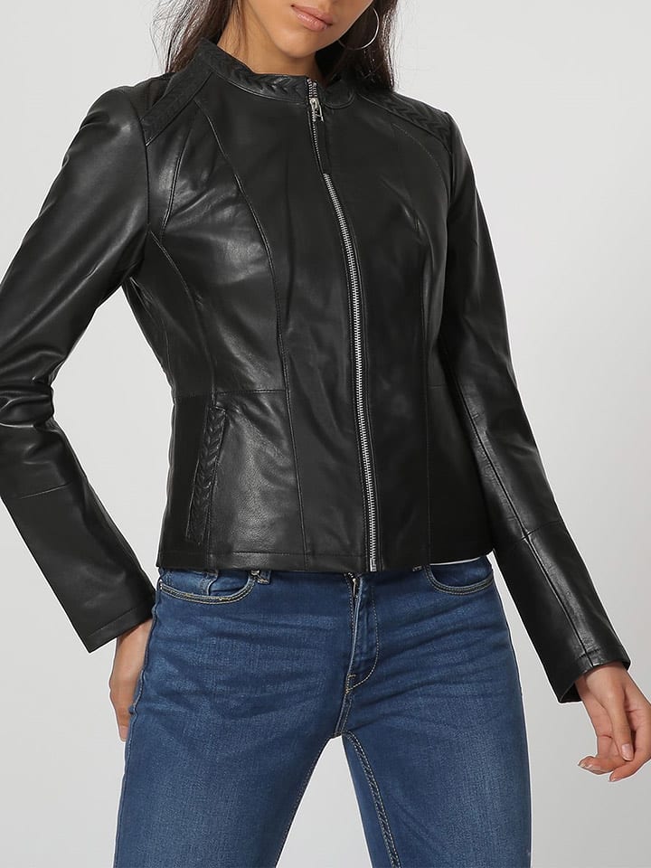 Skórzana kurtka w kolorze czarnym