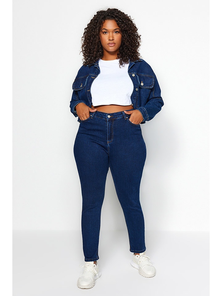 trendyol Dżinsy - Skinny fit - w kolorze granatowym rozmiar: 44