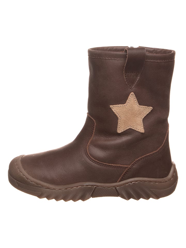 kmins Skórzane botki zimowe w kolorze brązowym rozmiar: 32