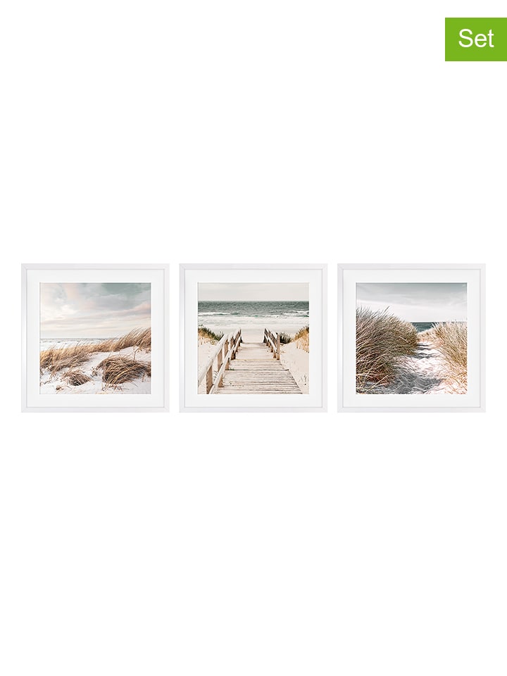 Ars Longa Druki artystyczne (3 szt.) "Coastal Landscapes" w ramce - 70 x 70 cm rozmiar: onesize