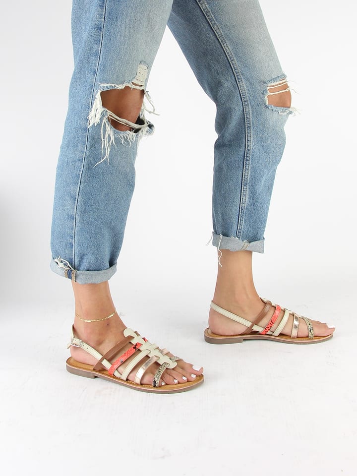 Skórzane sandały "Gamal" ze wzorem