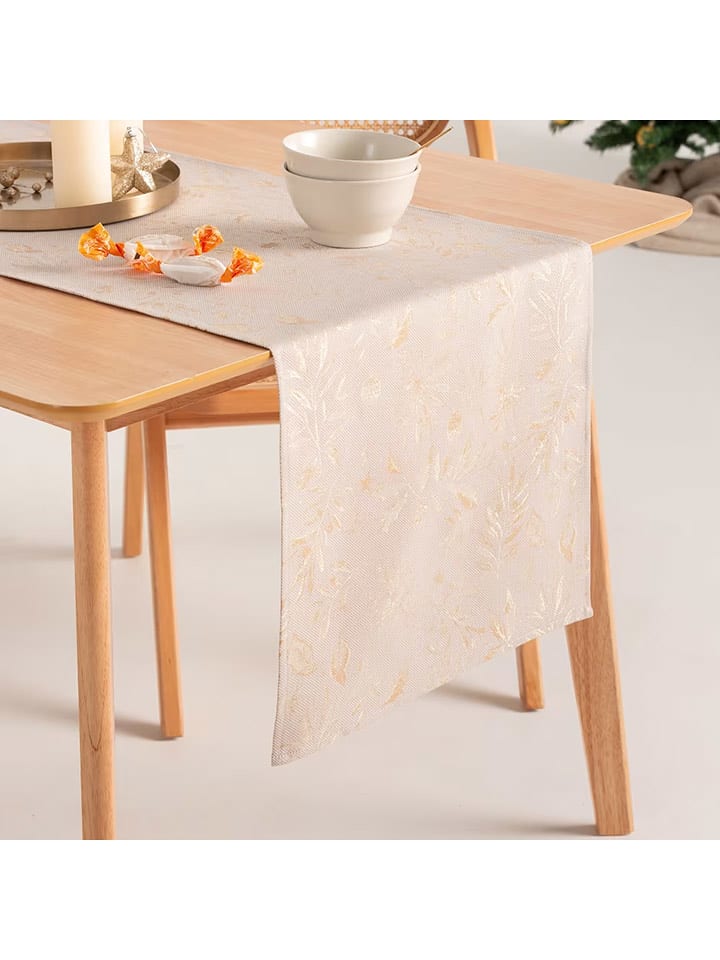 GAMUSI Bieżnik "Flenor" w kolorze złoto-beżowym rozmiar: 45x135 cm