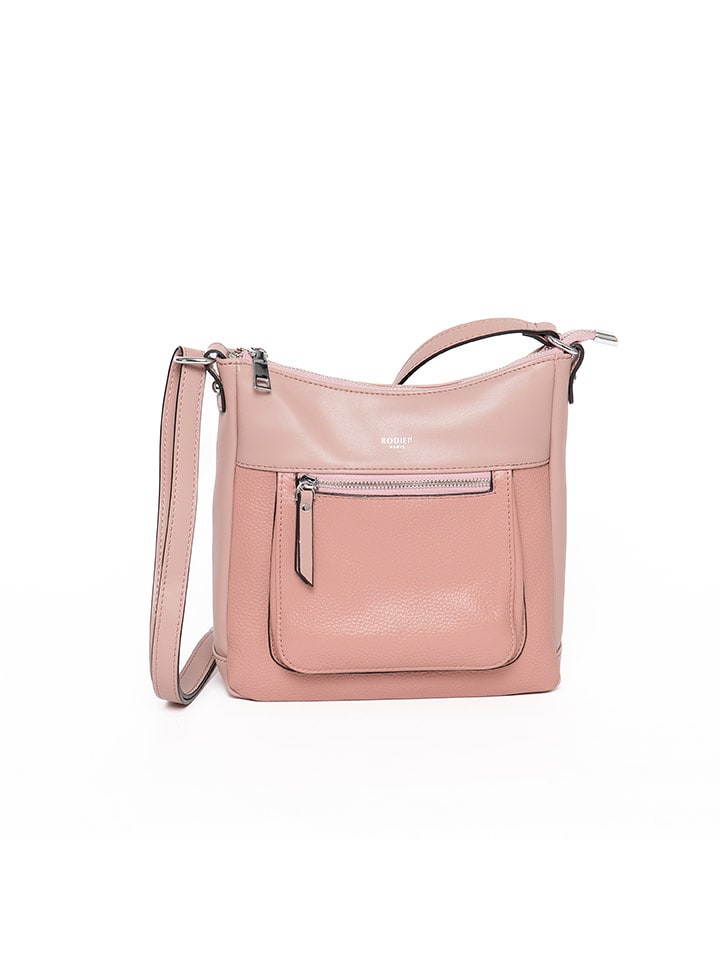 Rodier Skórzana torebka "Pesaro" w kolorze jasnoróżowym - 21,5 x 23 x 7 cm rozmiar: onesize