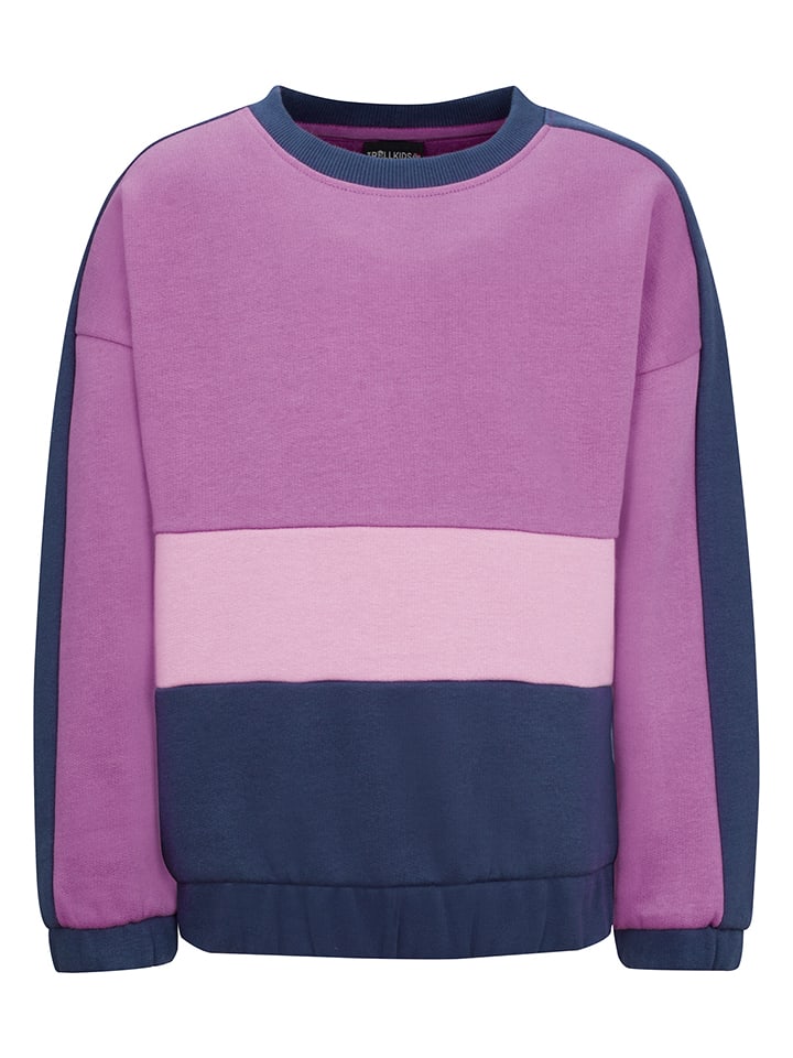 Trollkids Bluza "Verdal " w kolorze fioletowo-granatowym rozmiar: 128