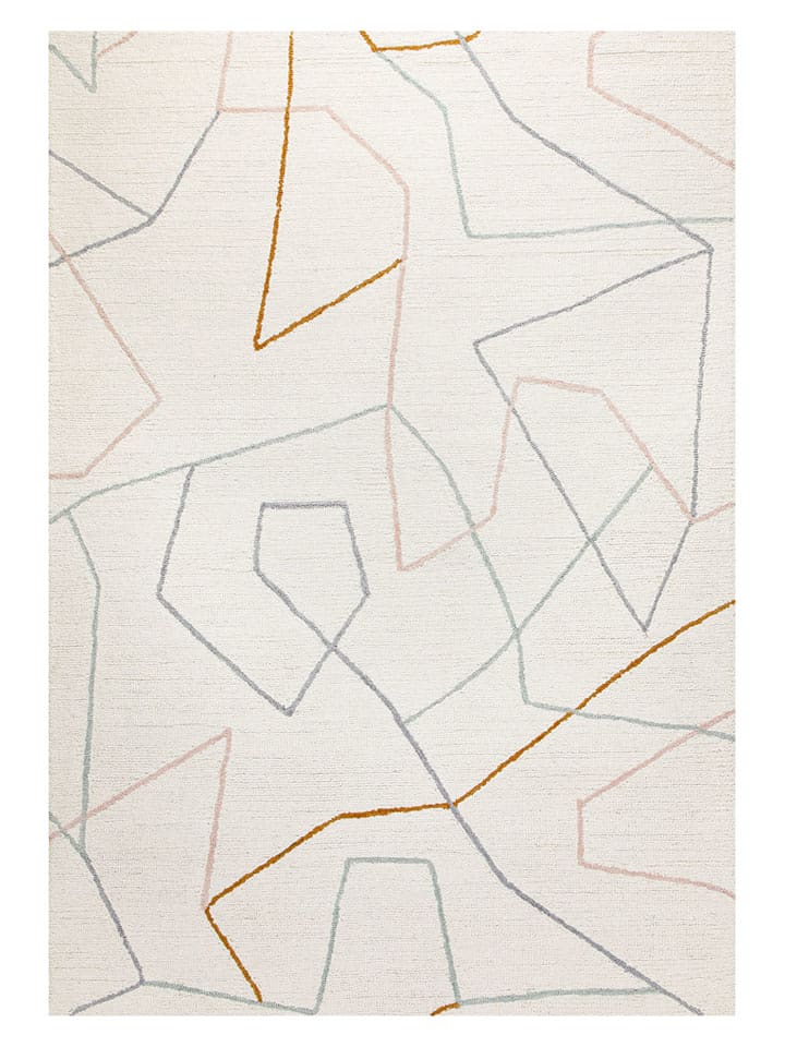 Wecon Home Wełniany dywan "Nox" w kolorze kremowym ze wzorem rozmiar: 160x230 cm