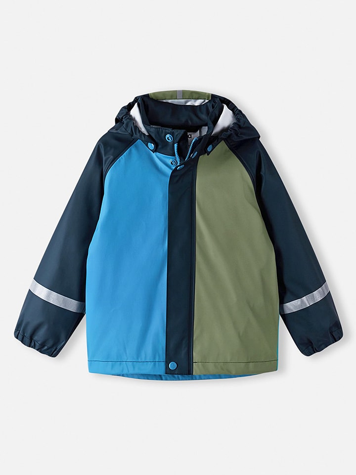 Reima Kurtka przeciwdeszczowa "Vesi" w kolorze oliwkowo-niebieskim rozmiar: 134