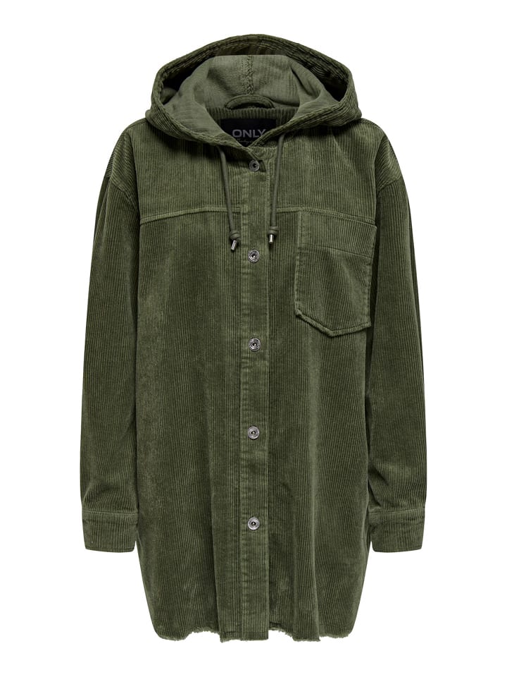 Płaszcz sztruksowy w kolorze zielonym