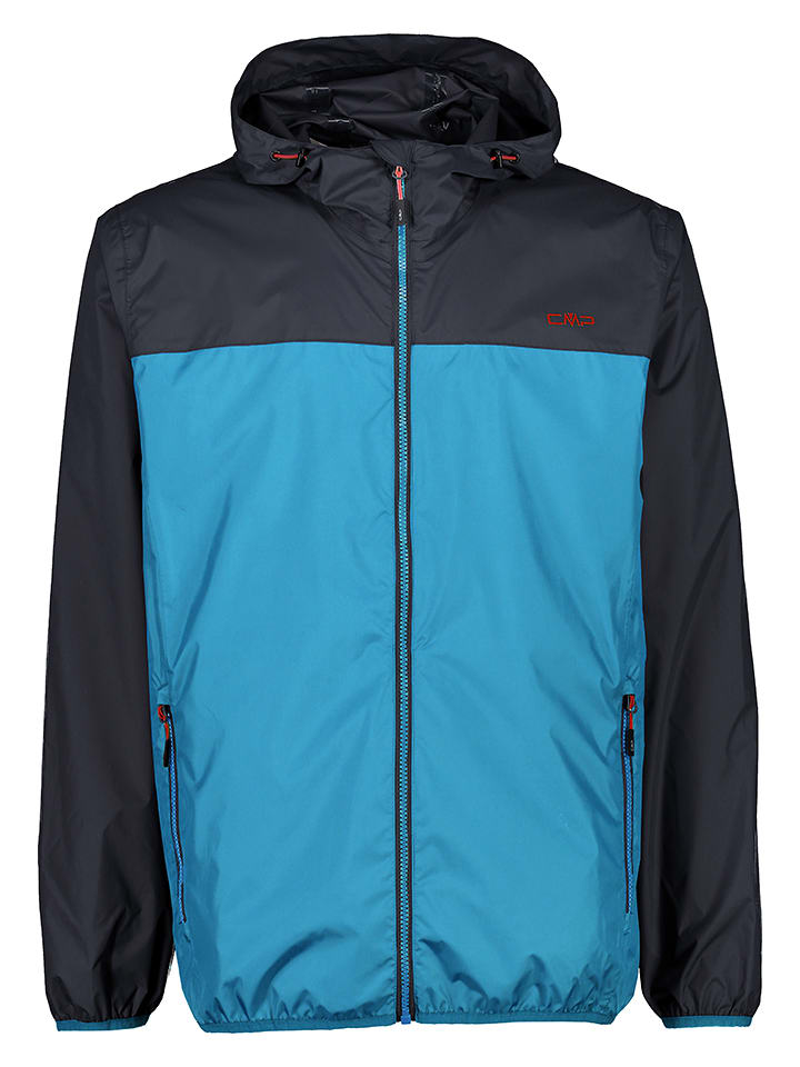 Kurtka przeciwdeszczowa w kolorze niebiesko-antracytowym