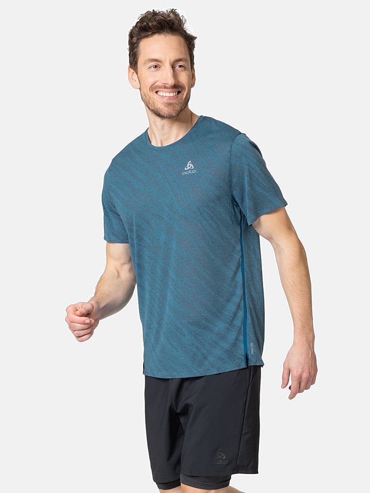 Odlo Koszulka "Zeroweight Enginee" w kolorze niebieskim do biegania rozmiar: L