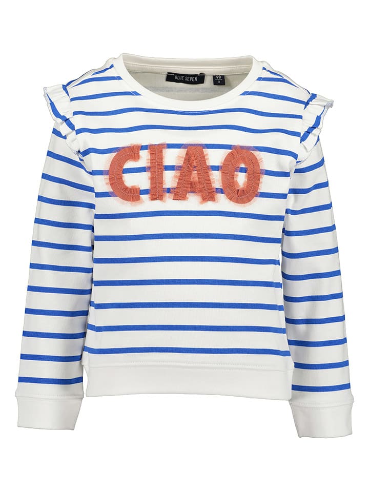 Blue Seven Bluza w kolorze biało-niebieskim rozmiar: 92