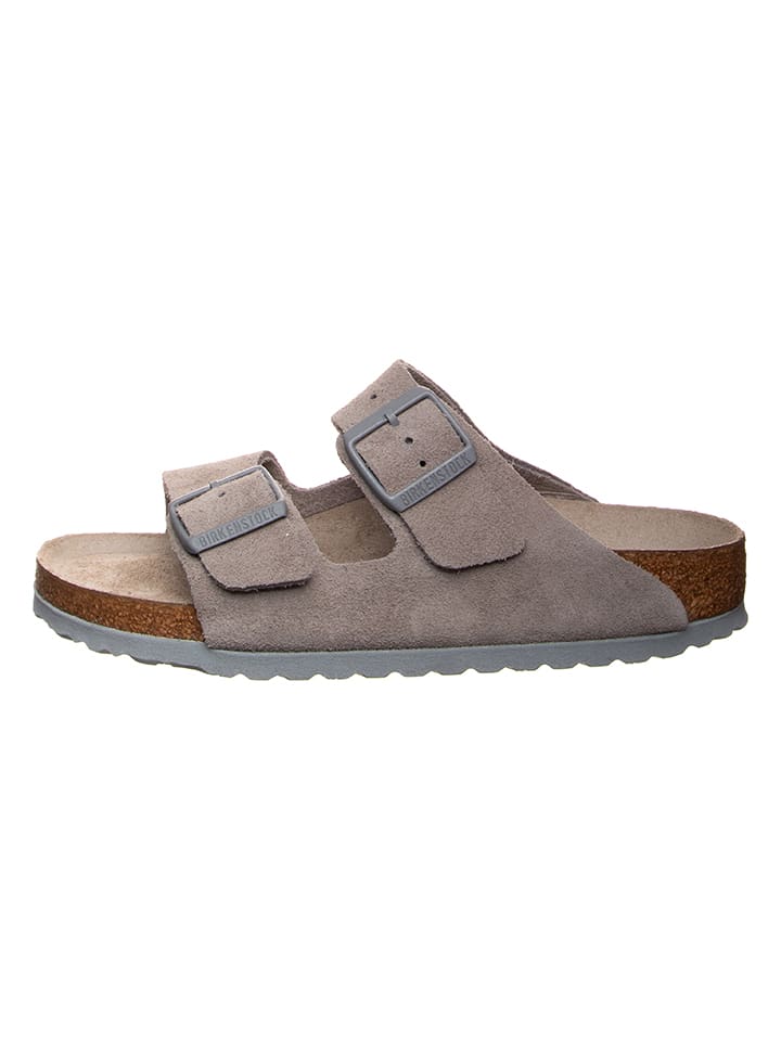 Birkenstock Skórzane klapki "Arizona" w kolorze szarym rozmiar: 35