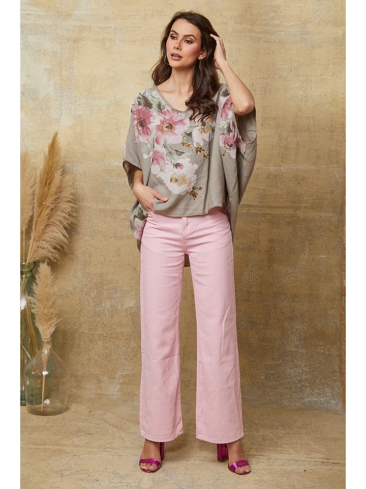 Joséfine Bluzka "Queen" w kolorze szarobrązowo-jasnoróżowym rozmiar: L