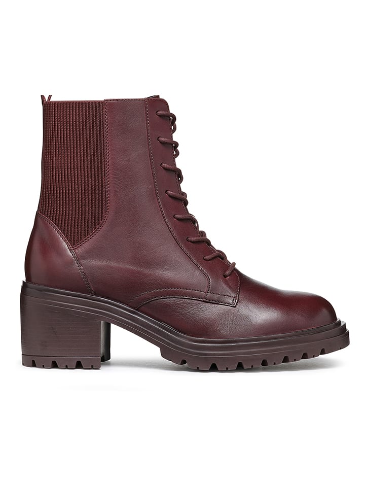 Geox Skórzane botki "Damiana" w kolorze czerwonym rozmiar: 37