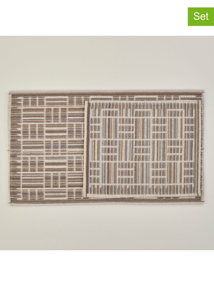 BELLA MAISON Dywaniki łazienkowe (2 szt.) "Sharlett" w kolorze beżowo-szarym rozmiar: onesize