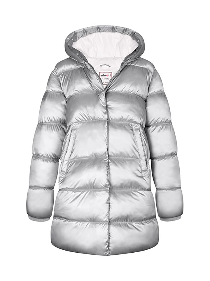 Minoti Płaszcz pikowany w kolorze srebrnym rozmiar: 128/134