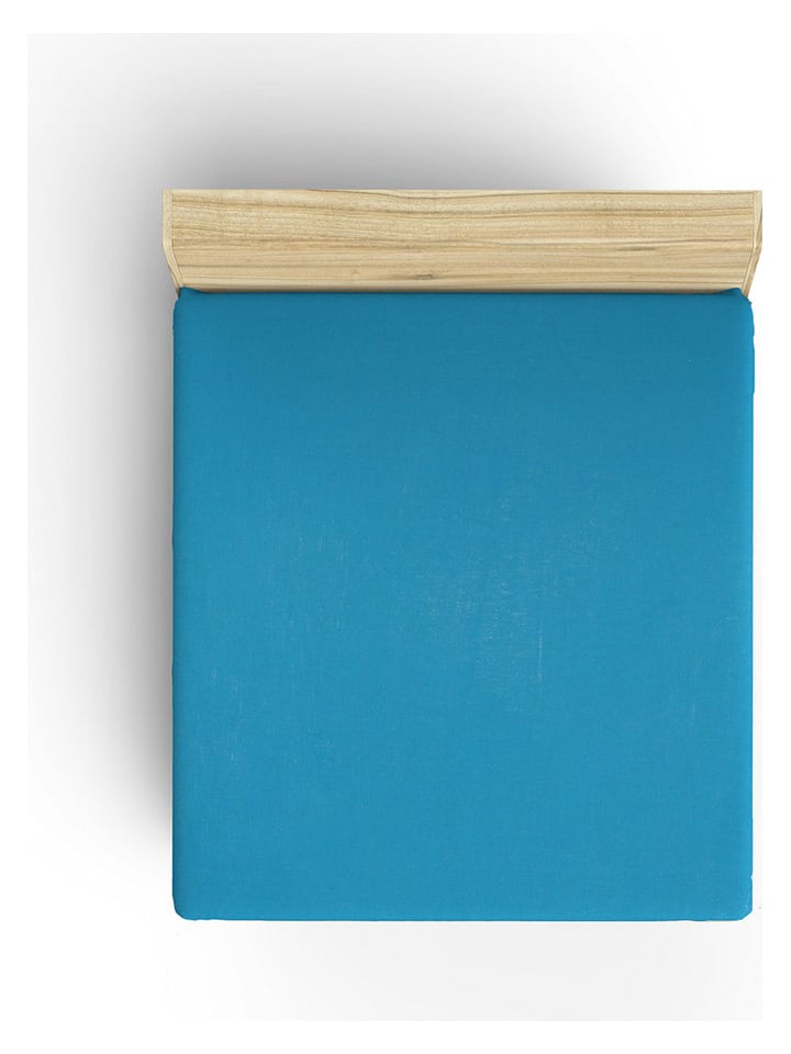 Colorful Cotton Prześcieradło renforcé w kolorze błękitnym na gumce rozmiar: 140x190 cm