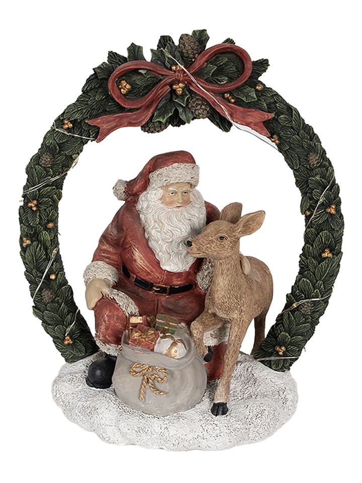 Clayre & Eef Dekoracja LED w kolorze czerwono-zielonym - 19 x 23 cm rozmiar: onesize