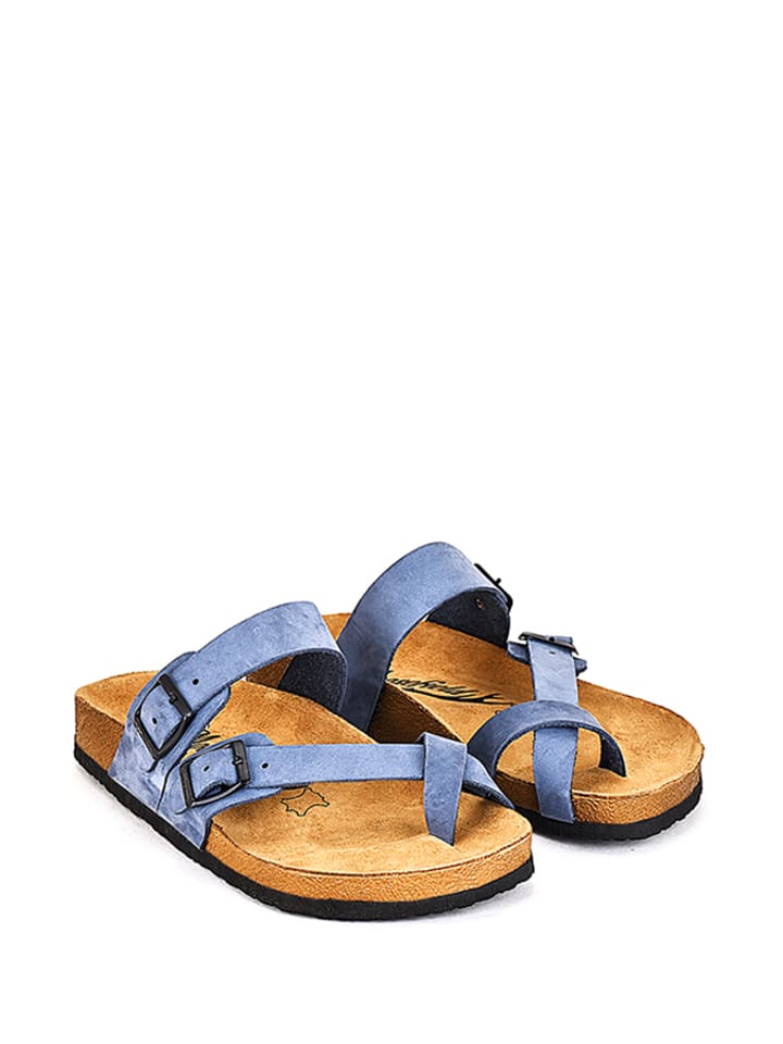 Moosefield Skórzane japonki w kolorze niebieskim rozmiar: 40