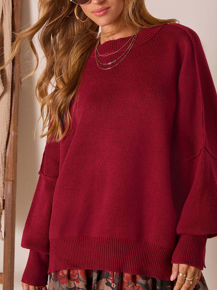 Milan Kiss Sweter w kolorze bordowym rozmiar: M