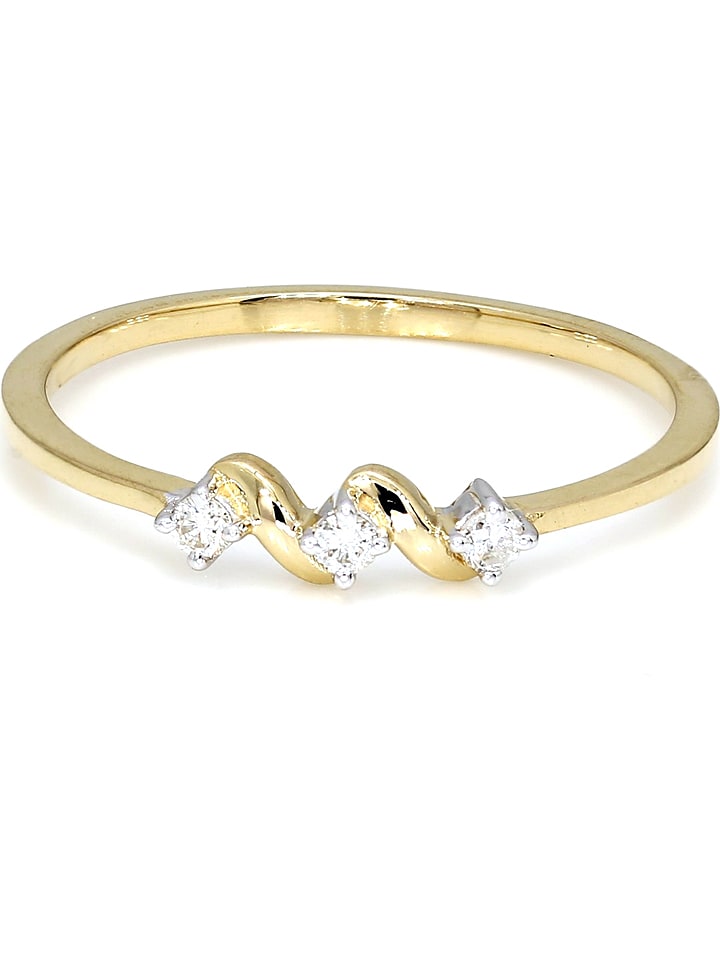 Jewellery of India Złoty pierścionek z diamentami rozmiar: 52