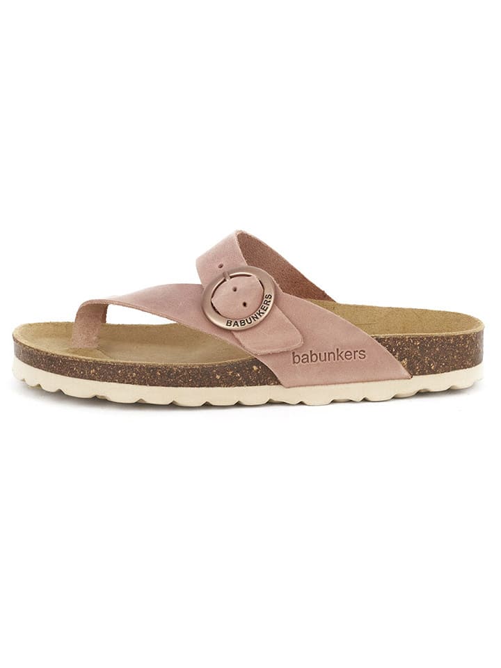 BABUNKERS Family Skórzane japonki w kolorze jasnoróżowym rozmiar: 38