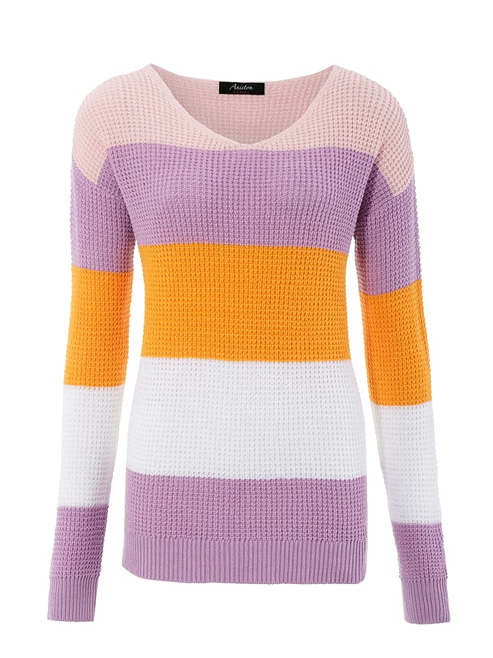 Sweter w kolorze pomarańczowo-fioletowym