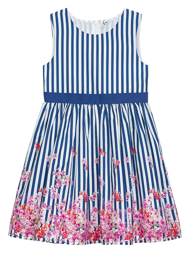 Danamade Sukienka "Dtabea" w kolorze niebiesko-białym rozmiar: 146