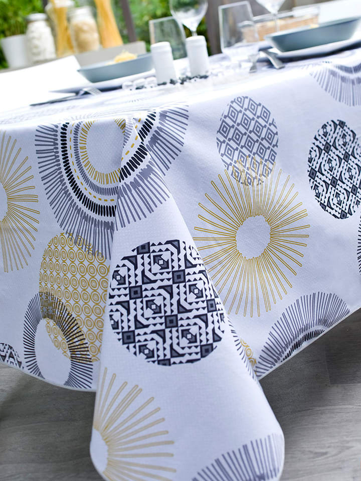 Calitex Obrus "Oasis" w kolorze złoto-szaro-białym z powłoką rozmiar: 140x200 cm