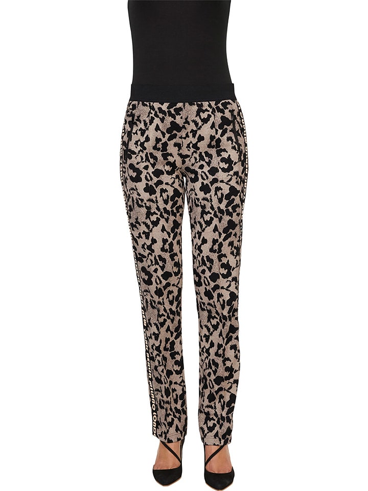 Heine Spodnie w kolorze czarno-beżowym rozmiar: 38