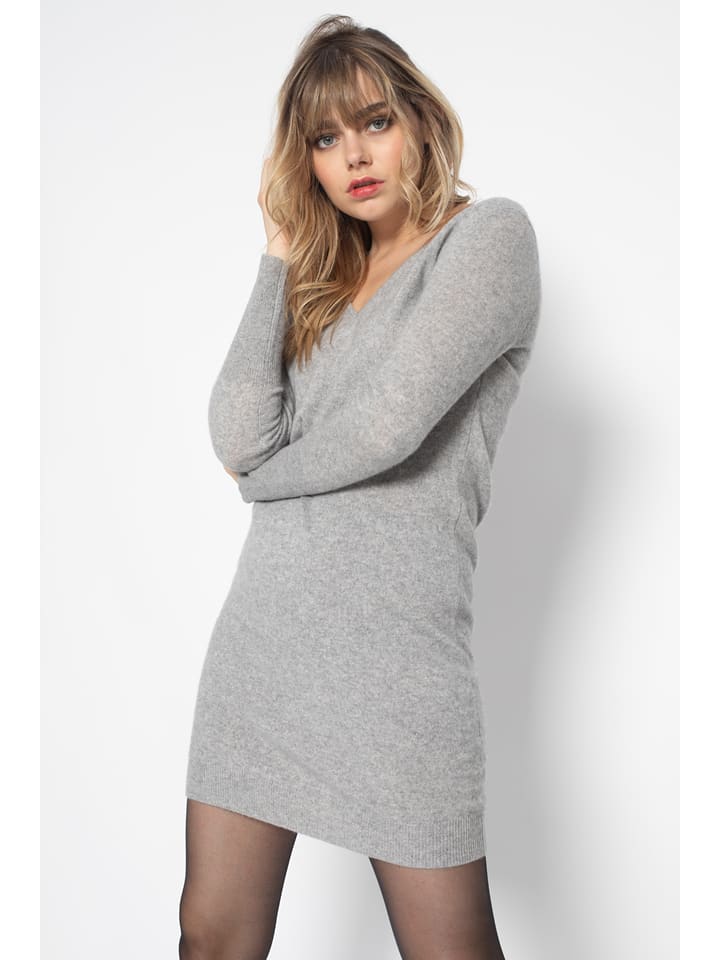 Kaszmirowa sukienka "Joy" w kolorze szarym