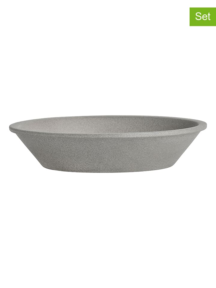 OYOY Talerze głębokie (2 szt.) "Yuka" w kolorze szarym - Ø 19 cm rozmiar: onesize