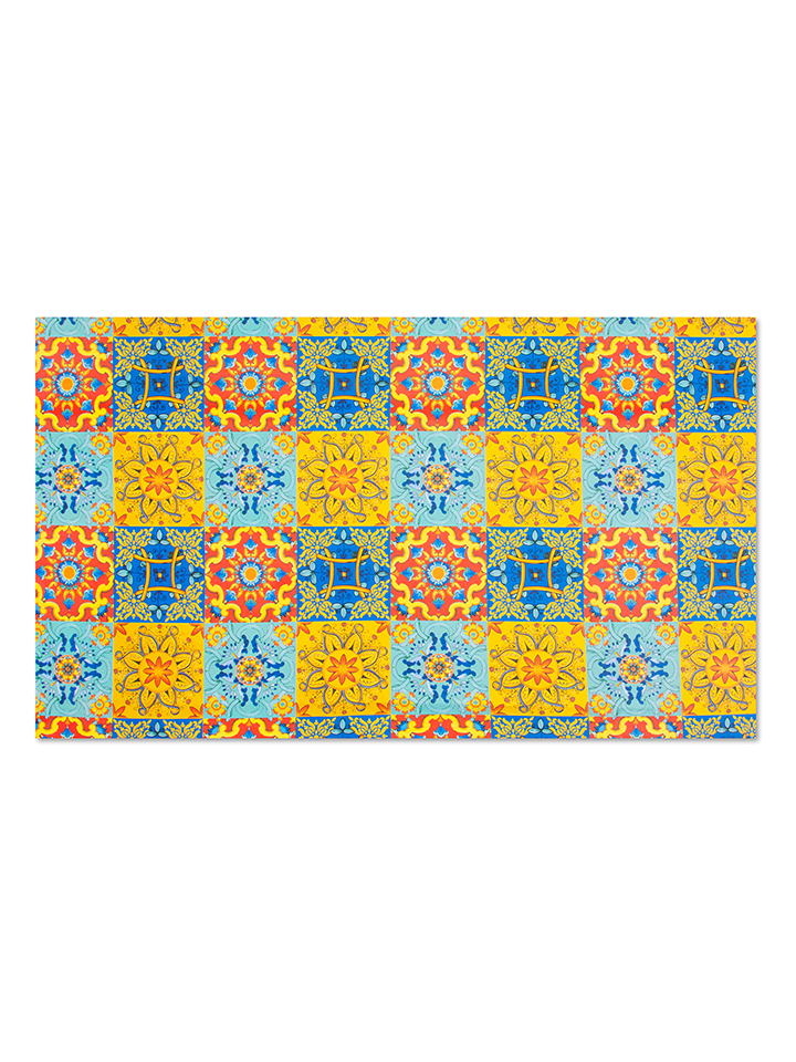 Trendy Kitchen by EXCÉLSA Obrus "Trinacria" w kolorze niebiesko-żółtym - 240 x 140 cm rozmiar: onesize