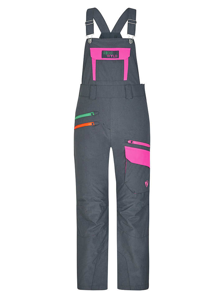 Ziener Spodnie narciarskie "Aileen Bib" w kolorze szarym rozmiar: 176