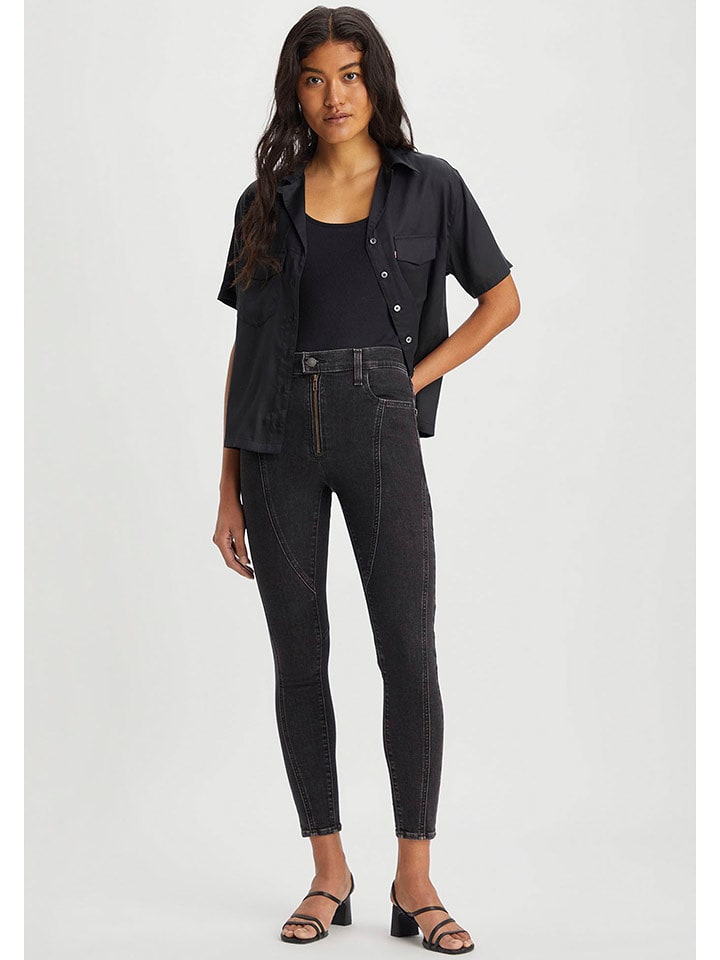 Levi´s Dżinsy "720" - Skinny fit - w kolorze antracytowym rozmiar: W25/L30