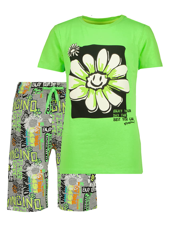 Vingino Piżama "Wunky" w kolorze zielonym ze wzorem rozmiar: 122/128