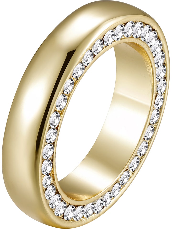 Pozłacany pierścionek z kryształami Swarovski