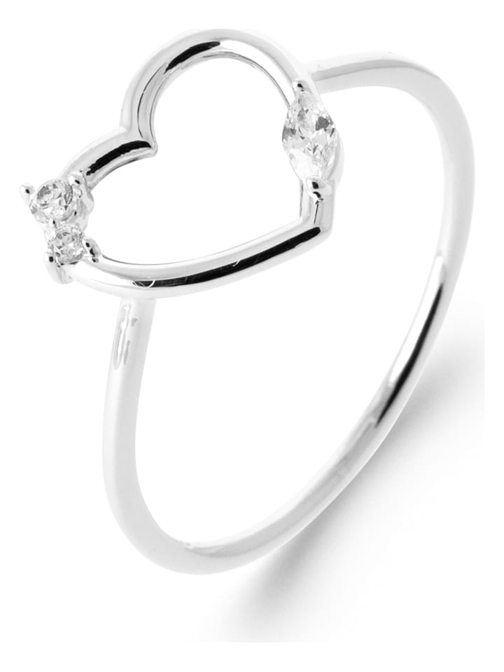 L'Atélier Précieux Srebrny pierścionek z cyrkoniami rozmiar: 50