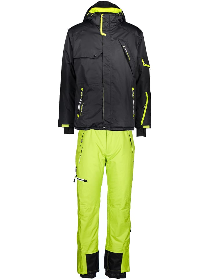 2-częściowy zestaw narciarski w kolorze zielono-czarnym