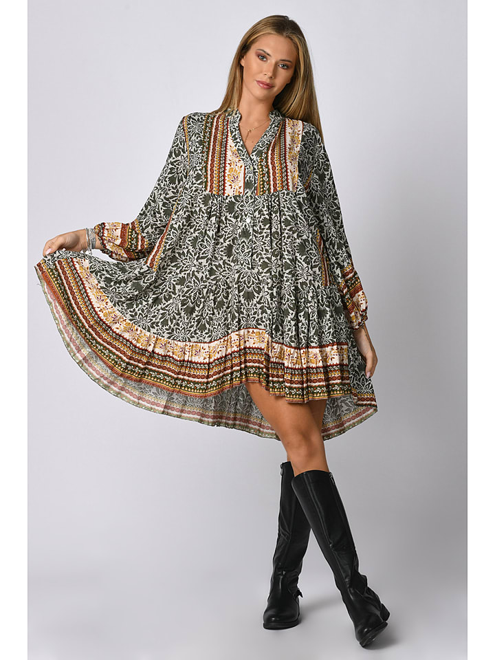 Sukienka "Billie" w kolorze oliwkowo-beżowym