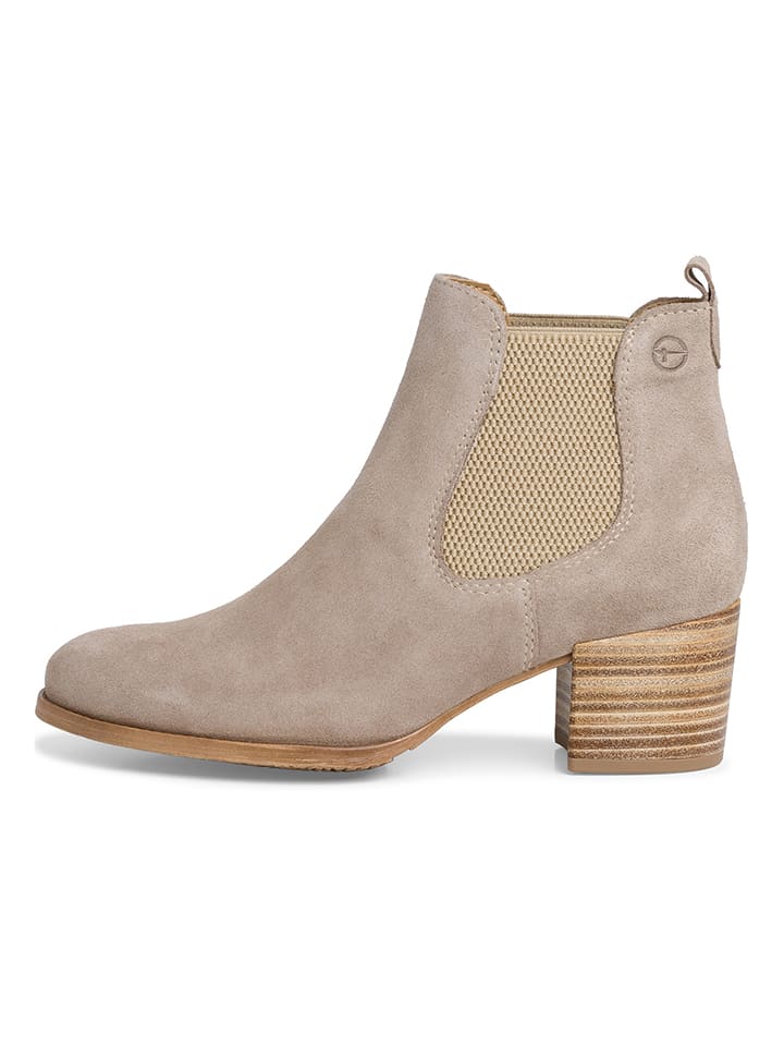 Tamaris Skórzane sztyblety w kolorze szarobrązowym rozmiar: 39