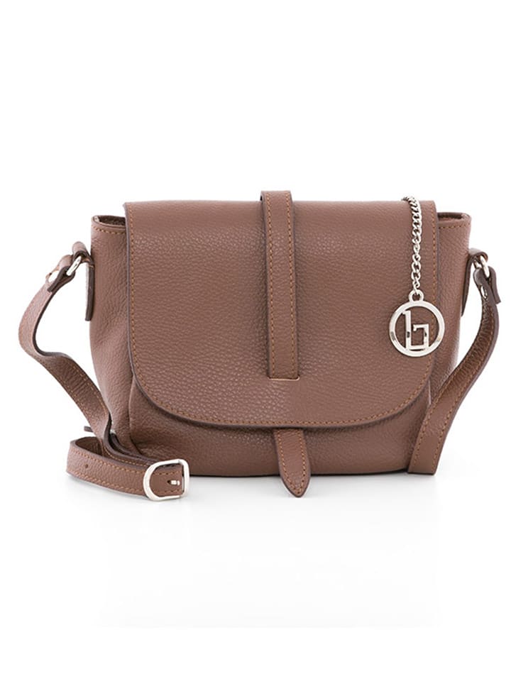 Lia Biassoni Skórzana torebka "Mella" w kolorze brązowym - 24 x 20 x 9 cm rozmiar: onesize