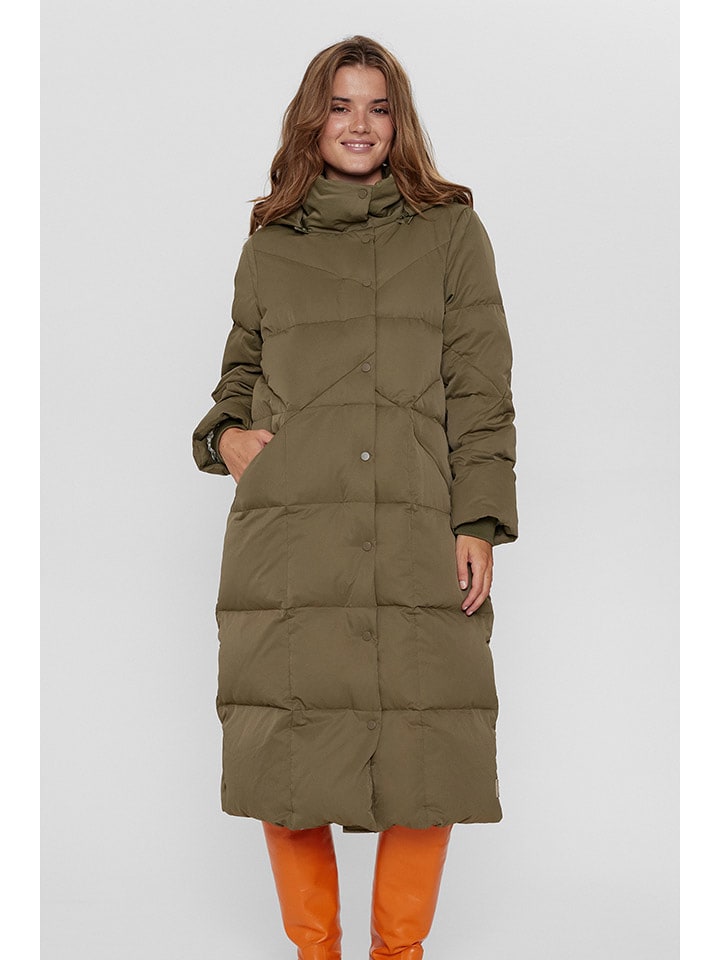 NÜMPH Płaszcz pikowany w kolorze khaki rozmiar: 34