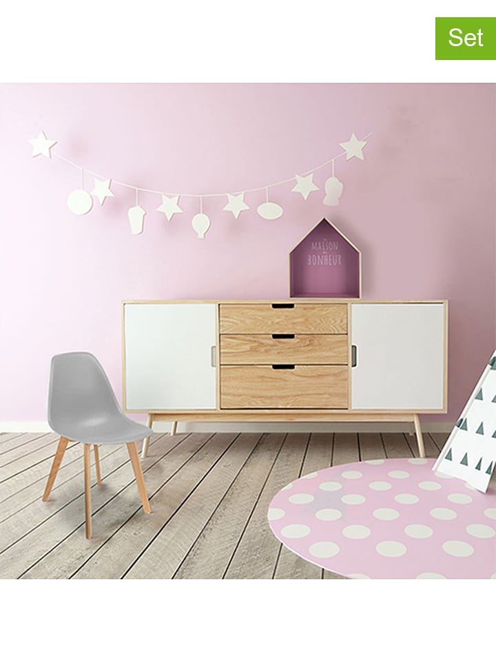 The Home Deco Kids Krzesła dziecięce (2 szt.) "Scandinave" w kolorze szarym - 30 x 55,5 x 35 cm rozmiar: onesize