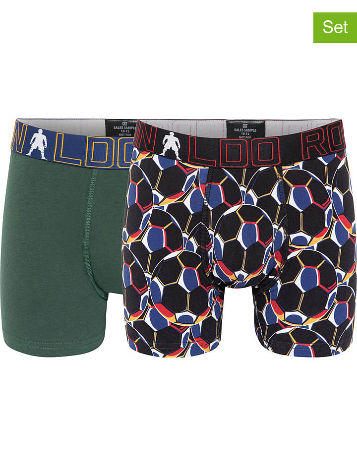 CR7 Bokserki (2 pary) w kolorze khaki i czarnym rozmiar: 122-134