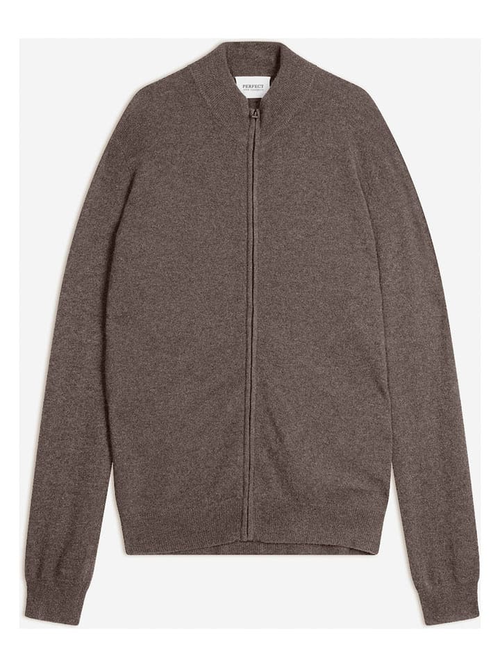 Perfect Cashmere Kaszmirowy kardigan "Jules" w kolorze szarobrązowym rozmiar: L