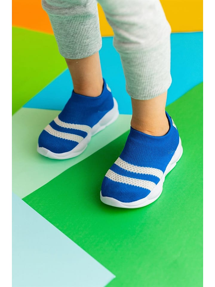 First Step Slippersy "Ultra Light" w kolorze niebiesko-białym rozmiar: 22