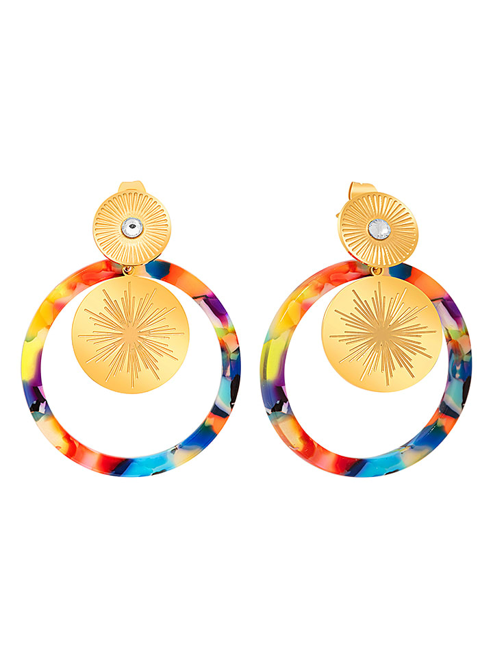 Pozłacane kolczyki-wkrętki z kryształami