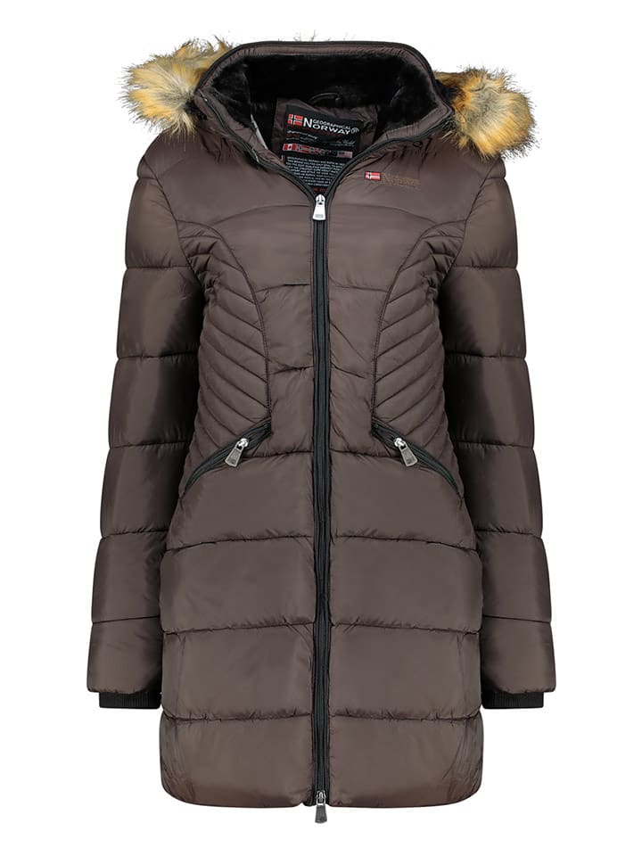 Geographical Norway Płaszcz pikowany w kolorze brązowym rozmiar: L