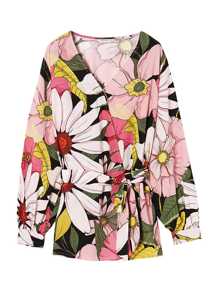 TATUUM Bluzka w kolorze czarno-jasnoróżowym rozmiar: 44